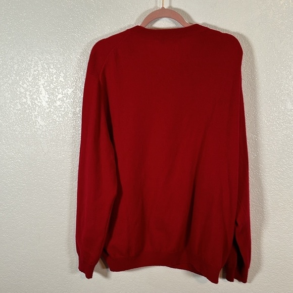 Turnbury Red V Neck Cashmere Sweater Size Large - Picture 3 of 5